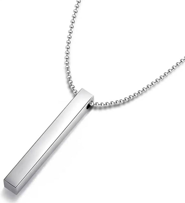 Stylish Steel Bar Silver Chain