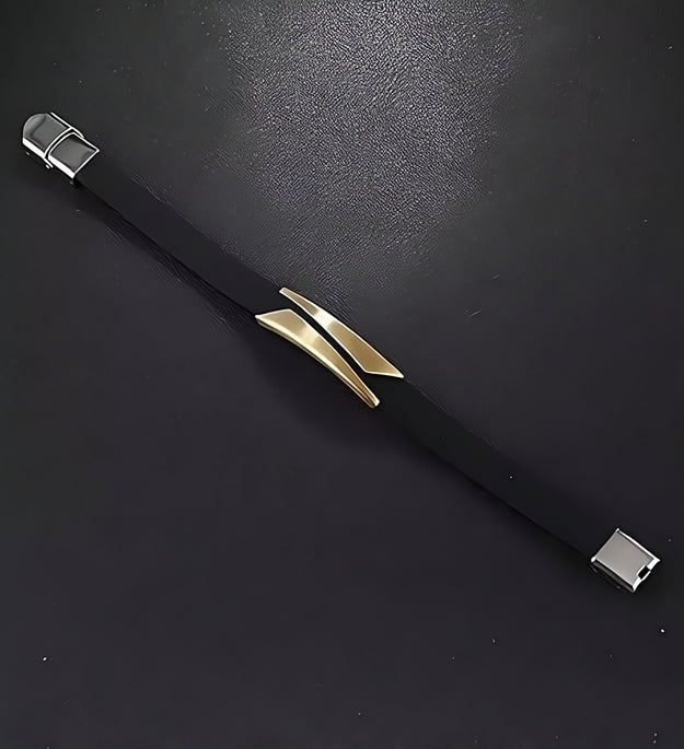 Silicone Strap Golden Bracelet