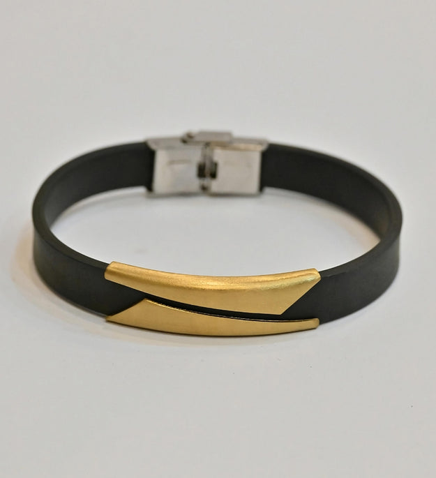 Silicone Strap Golden Bracelet